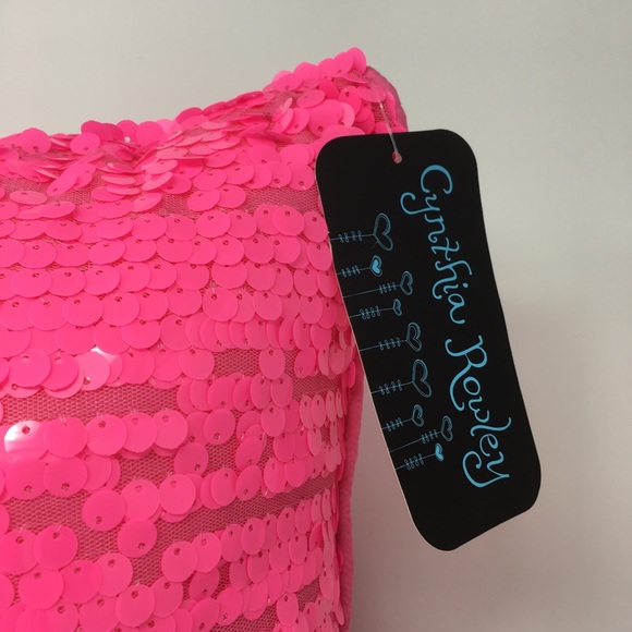 Cynthia Rowley Pink Sequin Pillow 18" x 18" NWT - Picture 3 of 6